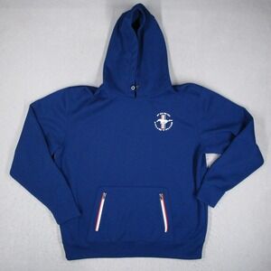 Ford Mustang Hoodie Mens XL Blue Tech Fleece Performance Sweatshirt Pony Logo